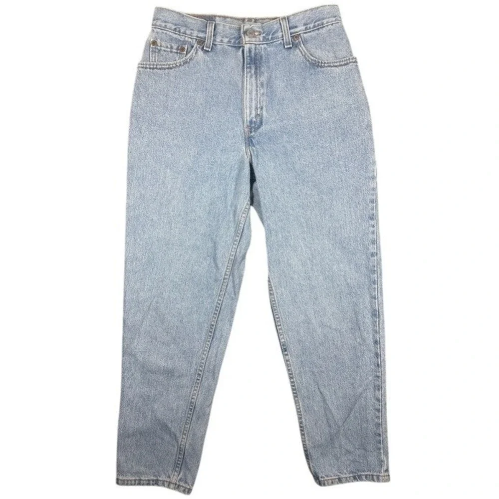 VTG Levis 550 Relaxed Fit Tapered Leg Jeans Light Wash High Rise Womens 12 Reg S